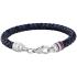 BRACELET For Him TOMMY HILFIGER Silver Stainless Steel with Black and Blue Leather 2790634 - 0