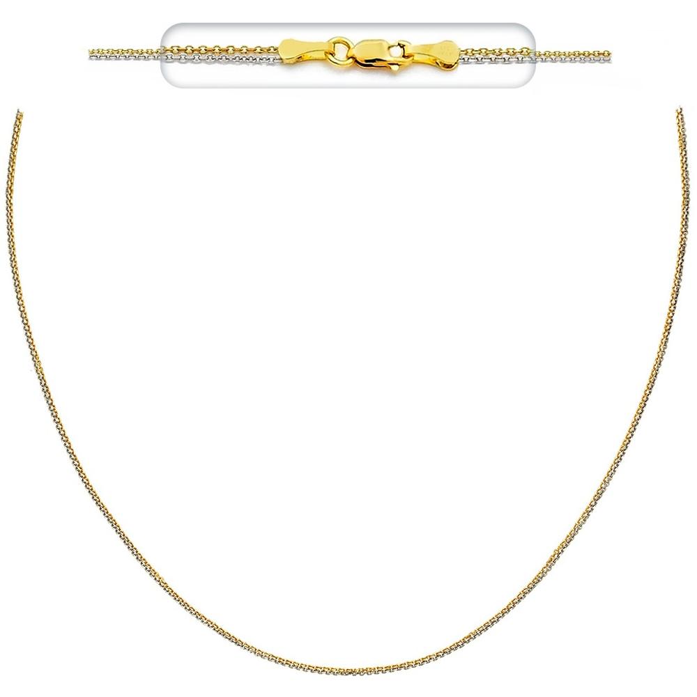 CHAIN Necklace Roll Bicolor Double #1 45cm K14 Yellow and White Gold 2XROL-023KW.45