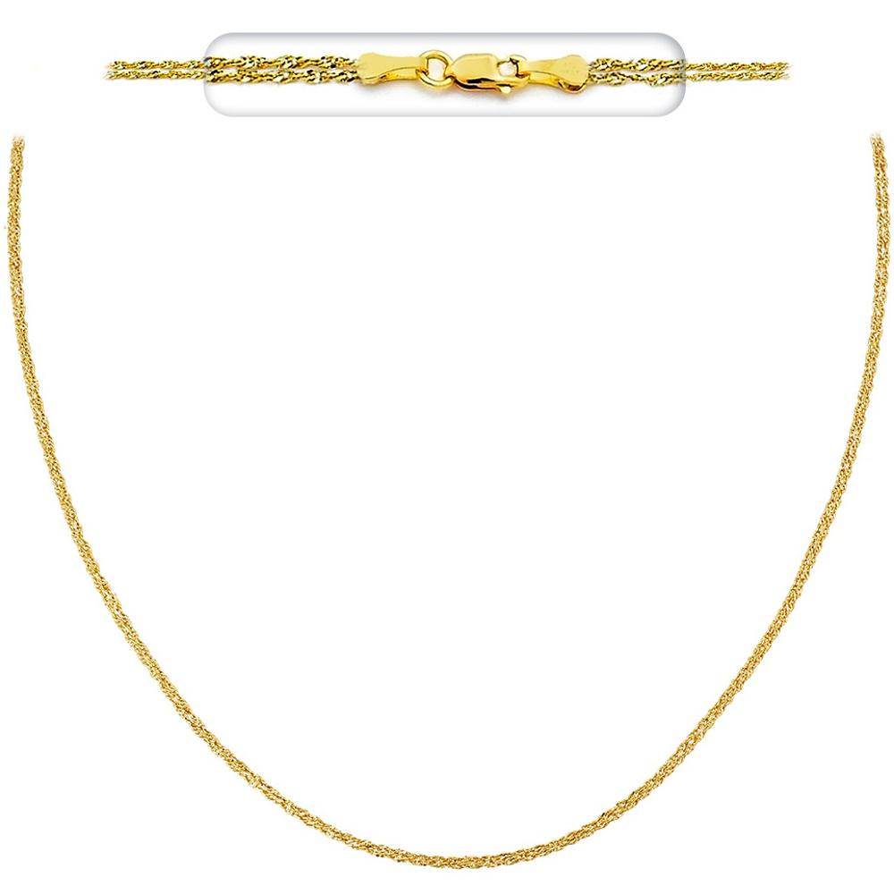 CHAIN Necklace Singapore Double #1 45cm K14 Yellow Gold 2XSIG-020KK.45