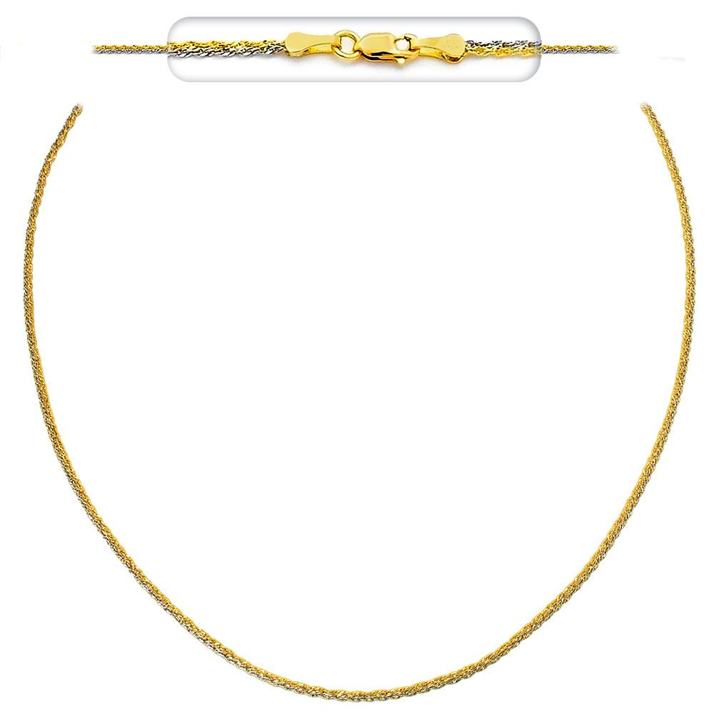 CHAIN Necklace Singapore Bicolor Double #1 45cm K14 Yellow and White Gold 2XSIG-020KW.45