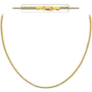 CHAIN Necklace Singapore Bicolor Double #2 45cm K14 Yellow and White Gold 2XSIG-025KW.45 - 42319