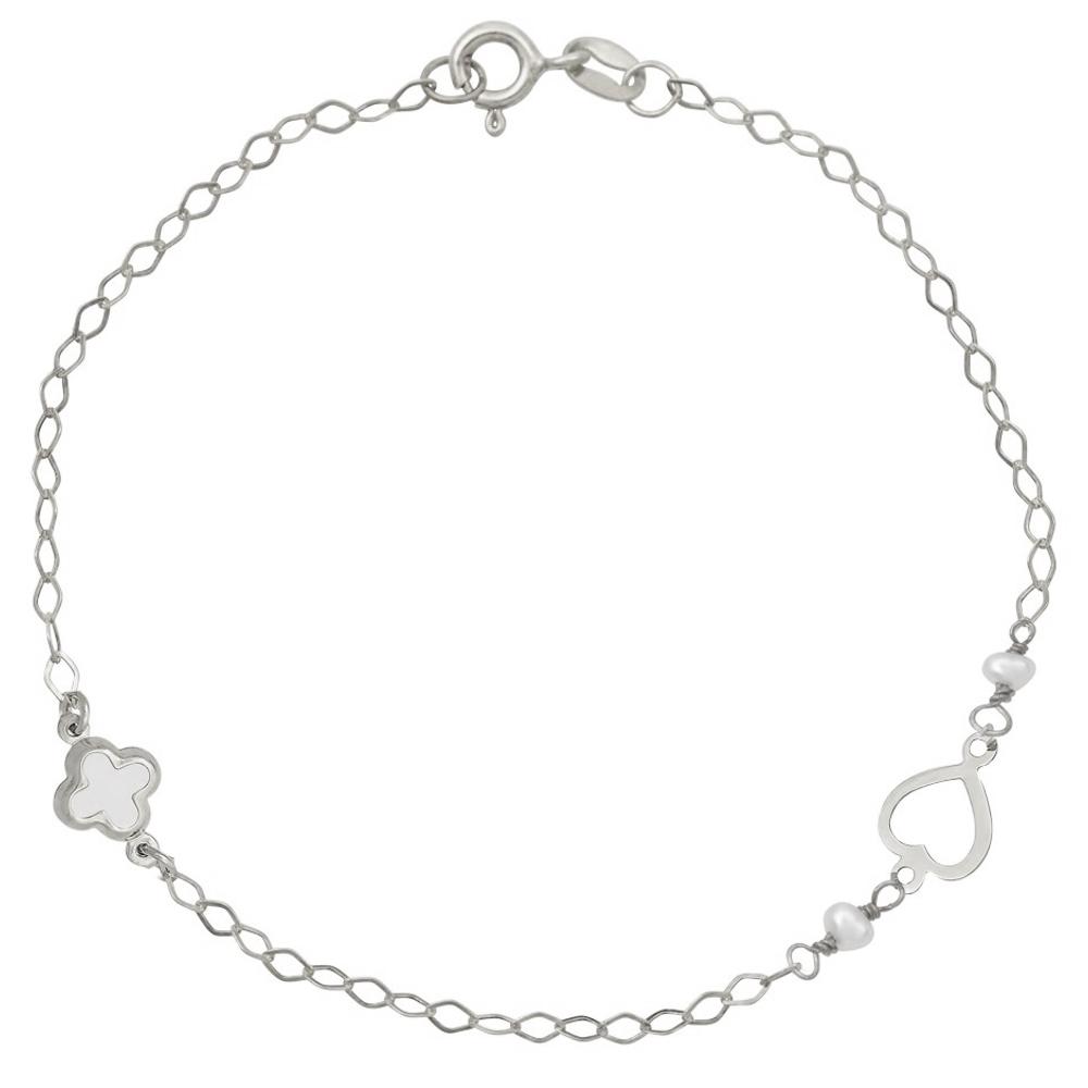 BRACELET SENZIO K9 White Gold with Pearls 003117W