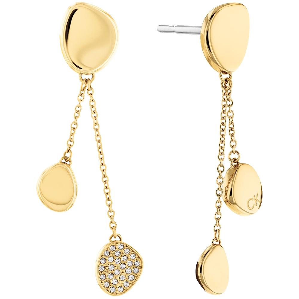 CALVIN KLEIN Fascinate Crystals Earrings Gold Stainless Steel 35000212