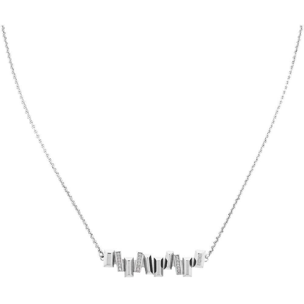 CALVIN KLEIN Luster Crystals Necklace Silver Stainless Steel 35000228