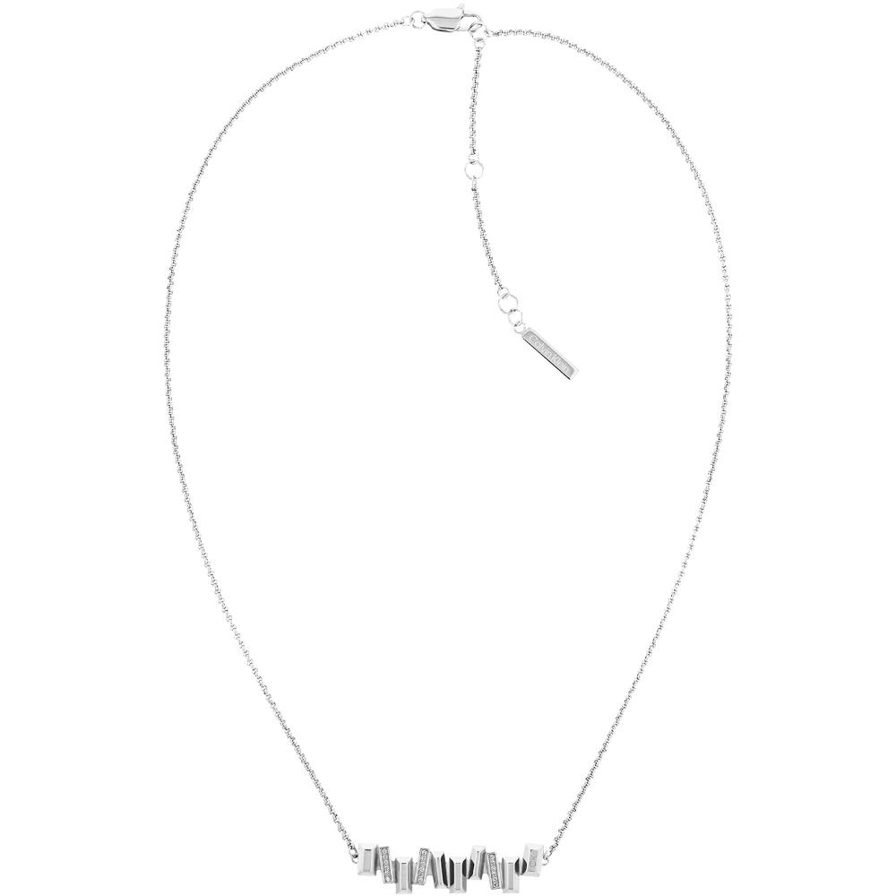 CALVIN KLEIN Luster Crystals Necklace Silver Stainless Steel 35000228