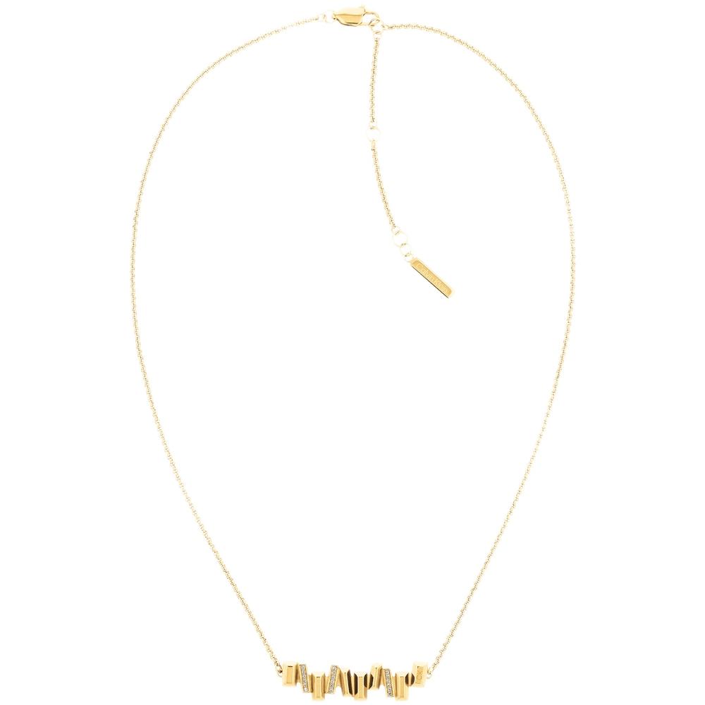 CALVIN KLEIN Luster Crystals Necklace Gold Stainless Steel 35000229