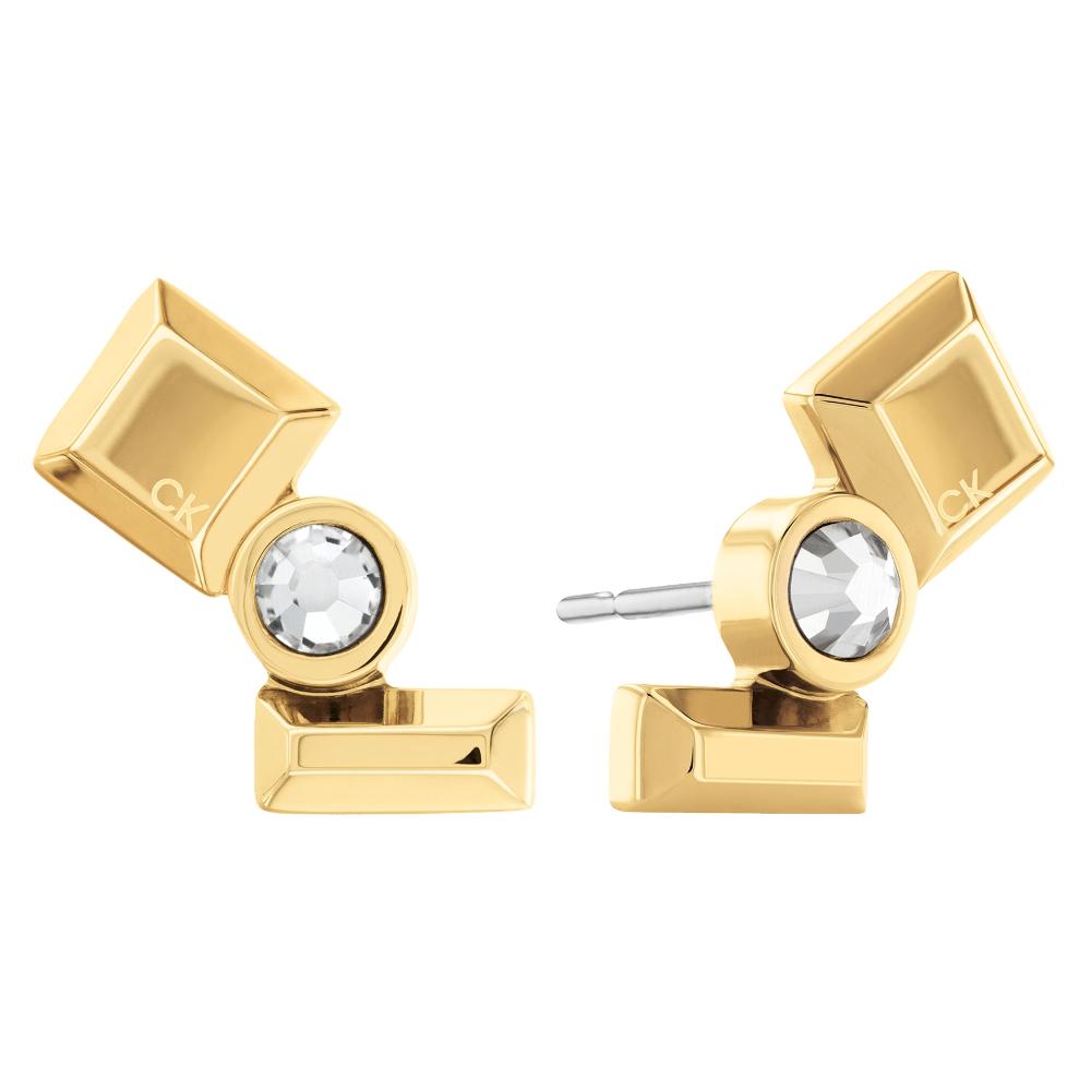 CALVIN KLEIN Luster Crystals Earrings Gold Stainless Steel 35000235