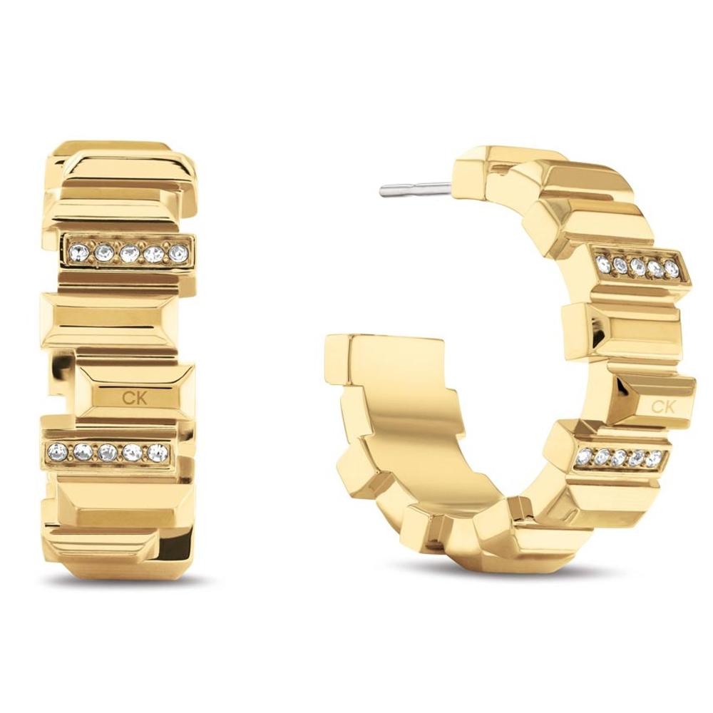 CALVIN KLEIN Luster Crystals Earrings Gold Stainless Steel 35000238