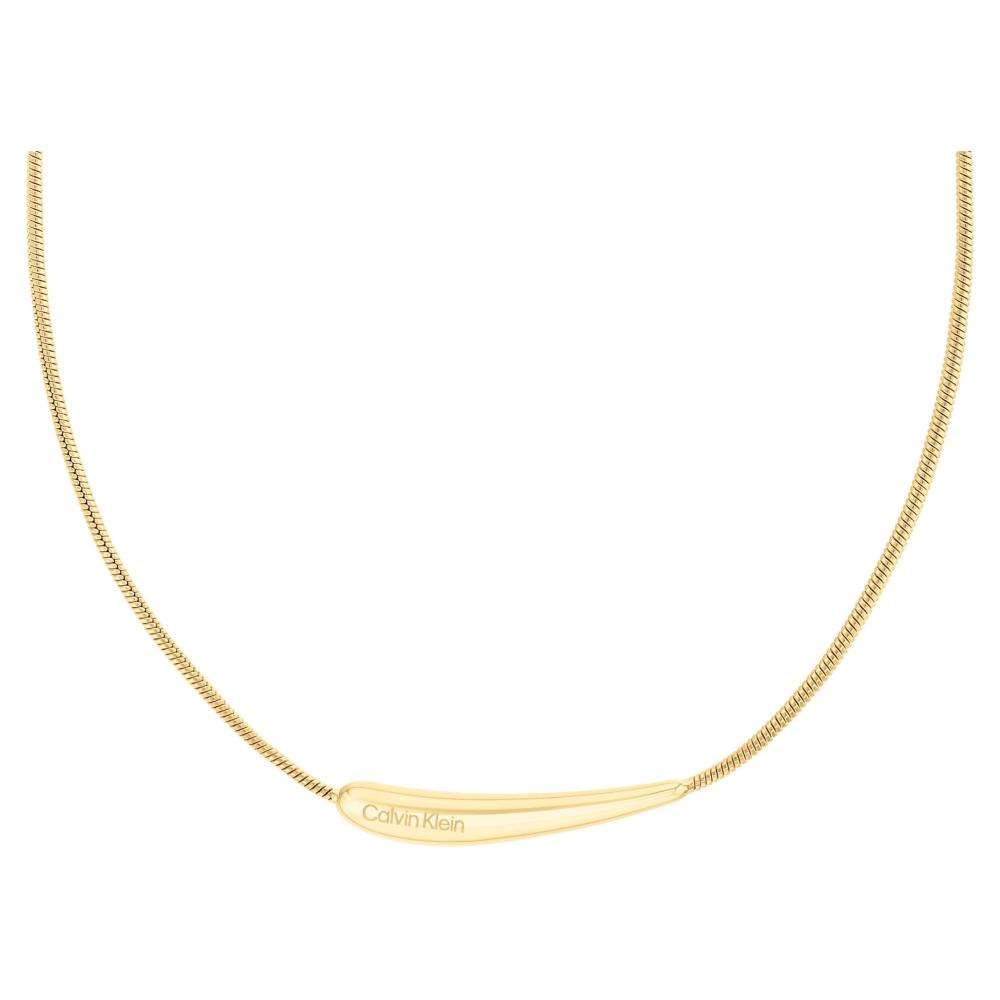 CALVIN KLEIN Elongated Drops Necklace Gold Stainless Steel 35000339