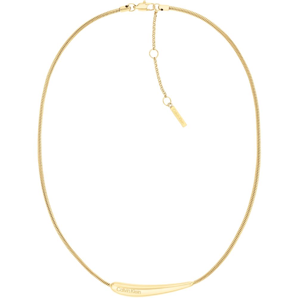 CALVIN KLEIN Elongated Drops Necklace Gold Stainless Steel 35000339
