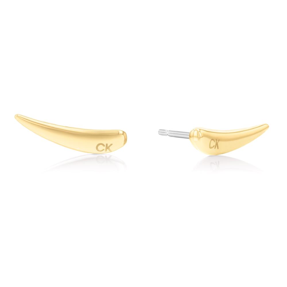 CALVIN KLEIN Elongated Drops Earrings Gold Stainless Steel 35000345
