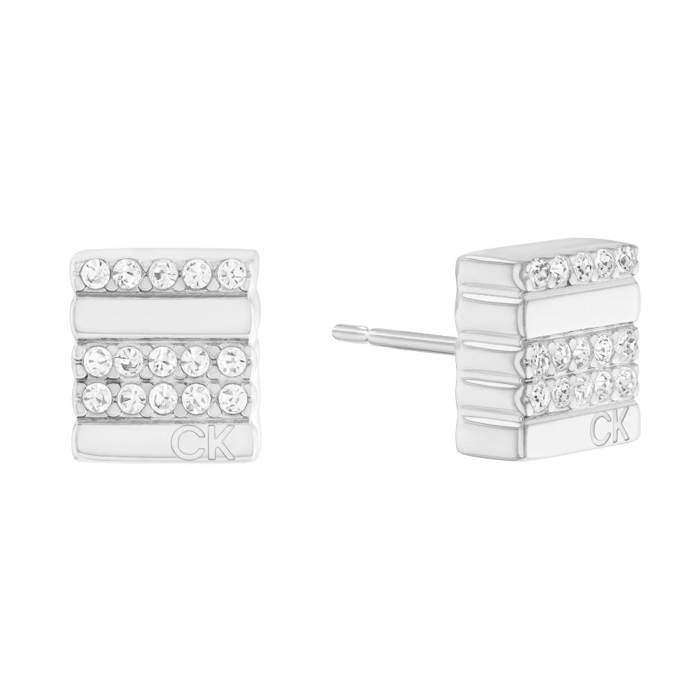 CALVIN KLEIN Earrings Crystals Silver Stainless Steel 35000370