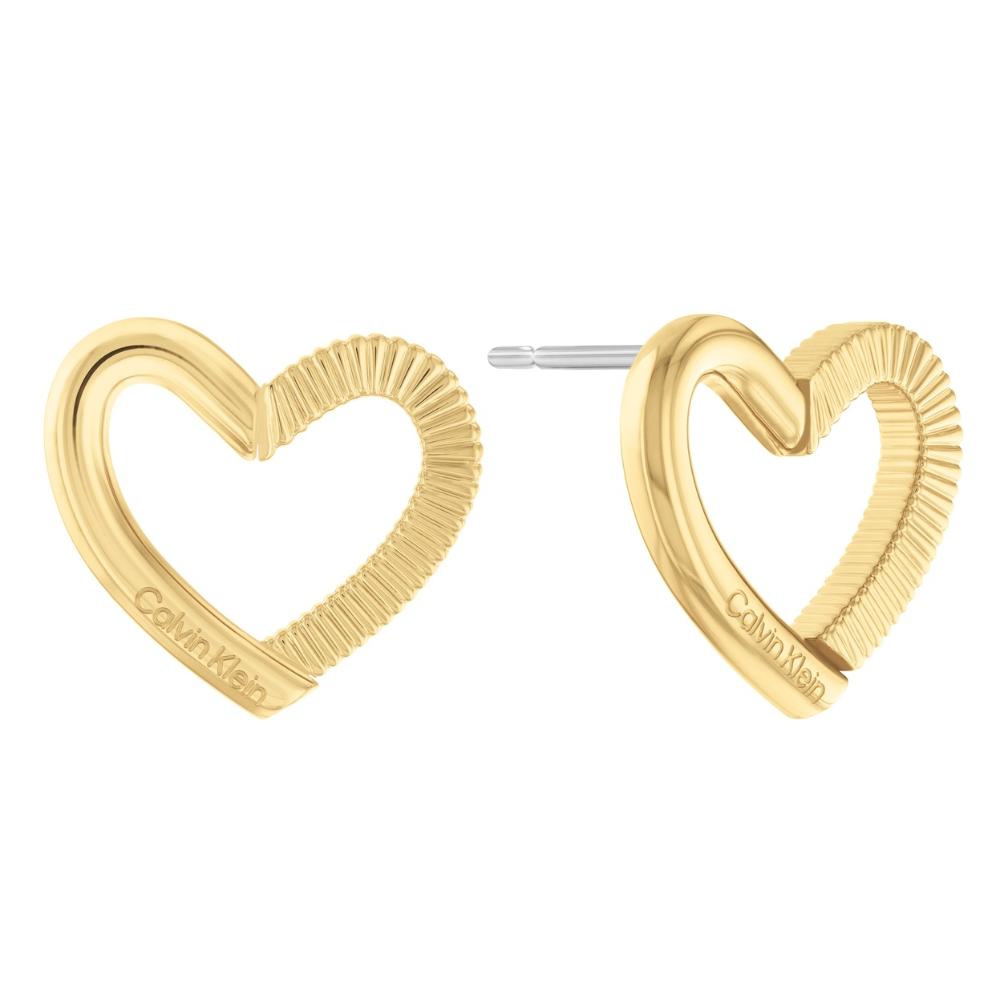 CALVIN KLEIN Heart Earrings Gold Stainless Steel 35000391