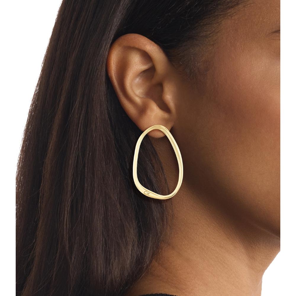 CALVIN KLEIN Elongated Drops Earrings Gold Stainless Steel 35000451