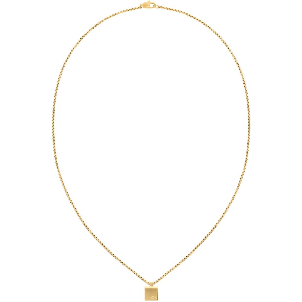 CALVIN KLEIN Minimalistic Squares Necklace Gold Stainless Steel 35000487