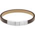CALVIN KLEIN Minimalistic Squares Bracelet Silver Stainless Steel with Brown Leather 35000490 - 0
