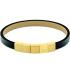 CALVIN KLEIN Minimalistic Squares Bracelet Gold Stainless Steel with Black Leather 35000491 - 0