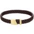 CALVIN KLEIN Industrial Hardware Men's BRACELET Gold Plated Stainless Steel with Brown Leather 35000501 - 0