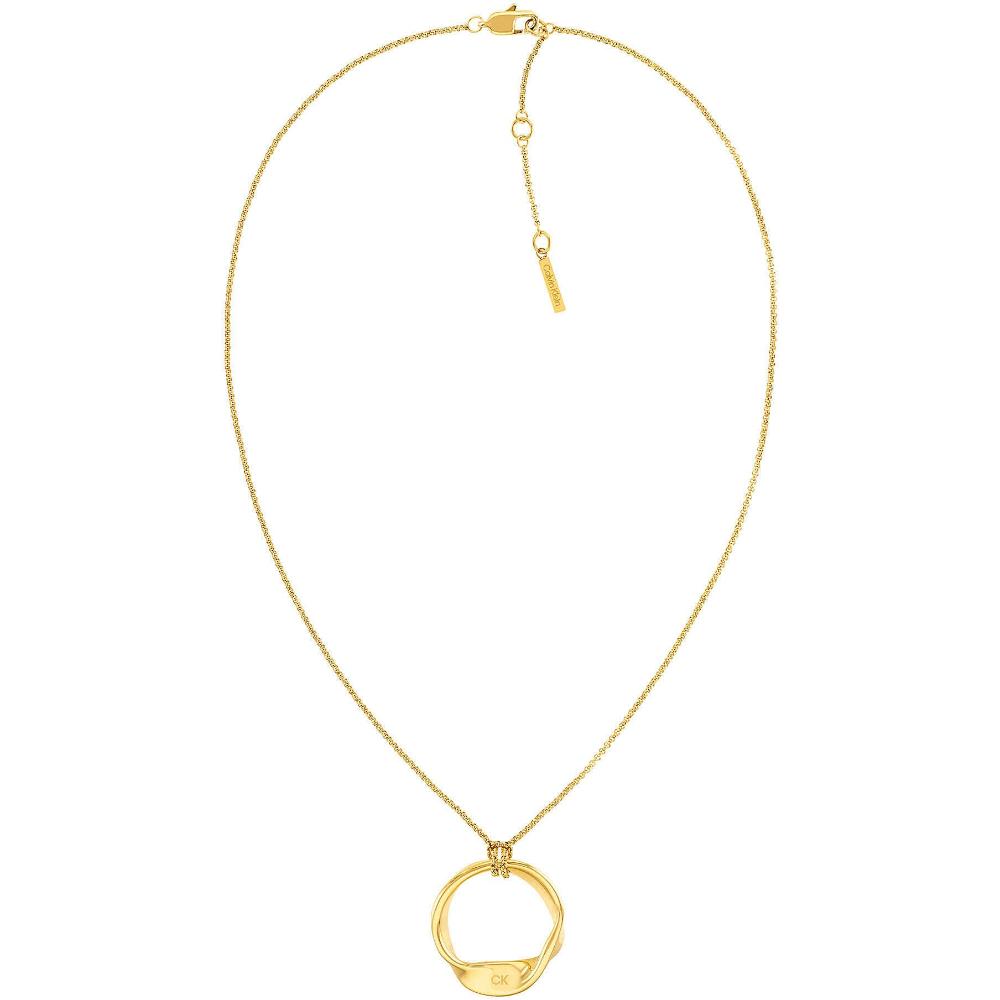 CALVIN KLEIN Scuptural NECKLACE Gold Plated Stainless Steel 35000526