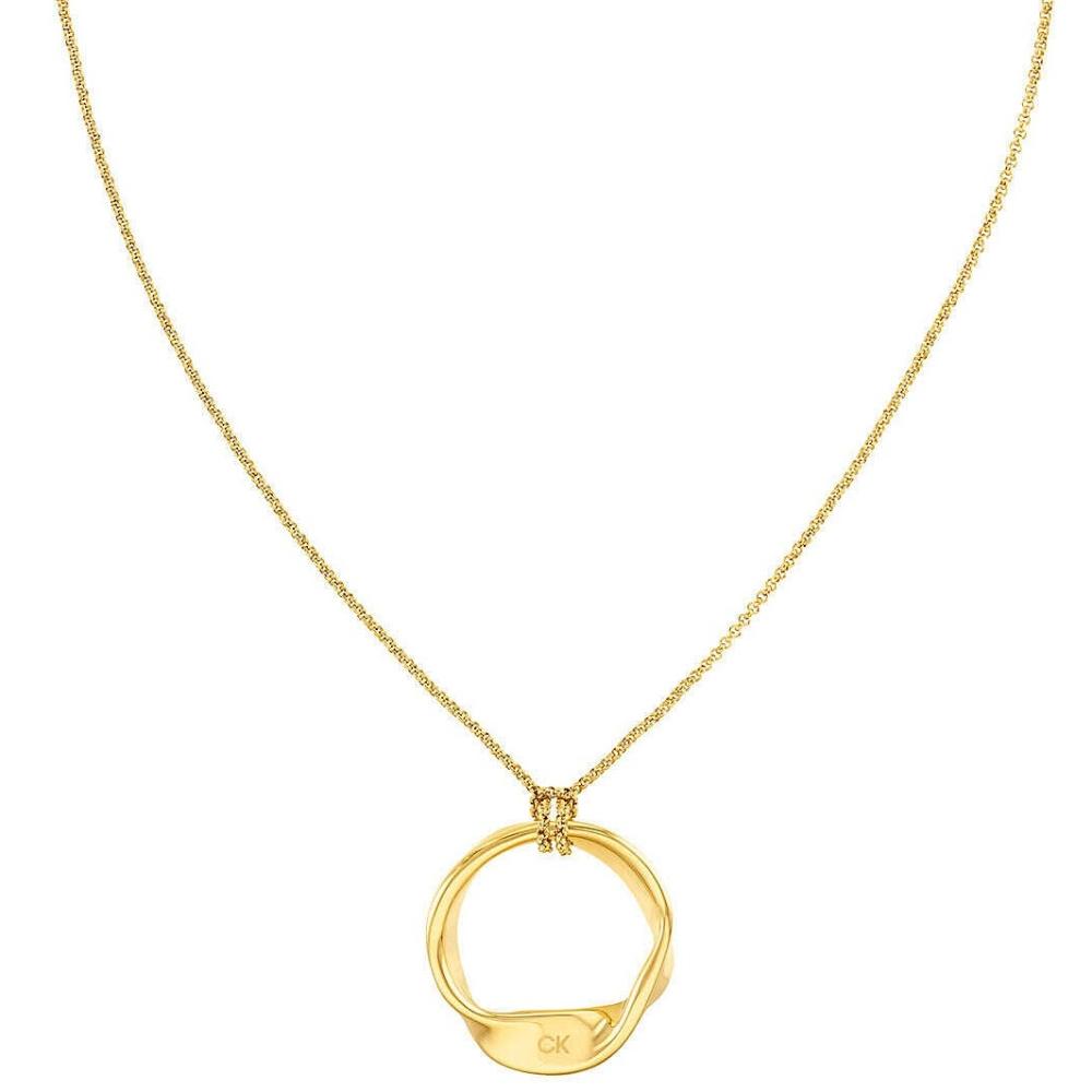 CALVIN KLEIN Scuptural NECKLACE Gold Plated Stainless Steel 35000526