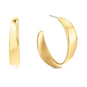 CALVIN KLEIN Scuptural Hoop Earrings Gold Plated Stainless Steel 35000534 - 53831