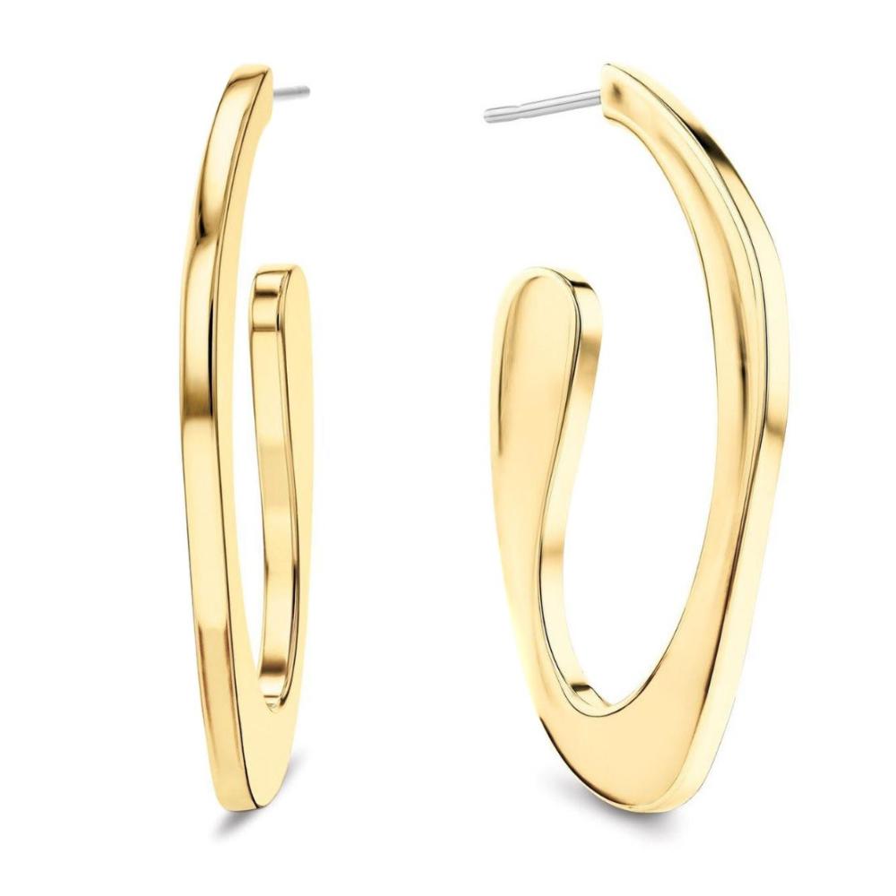 CALVIN KLEIN Harmonious Hoop Earrings Gold Plated Stainless Steel with Zircon Stones 35000688