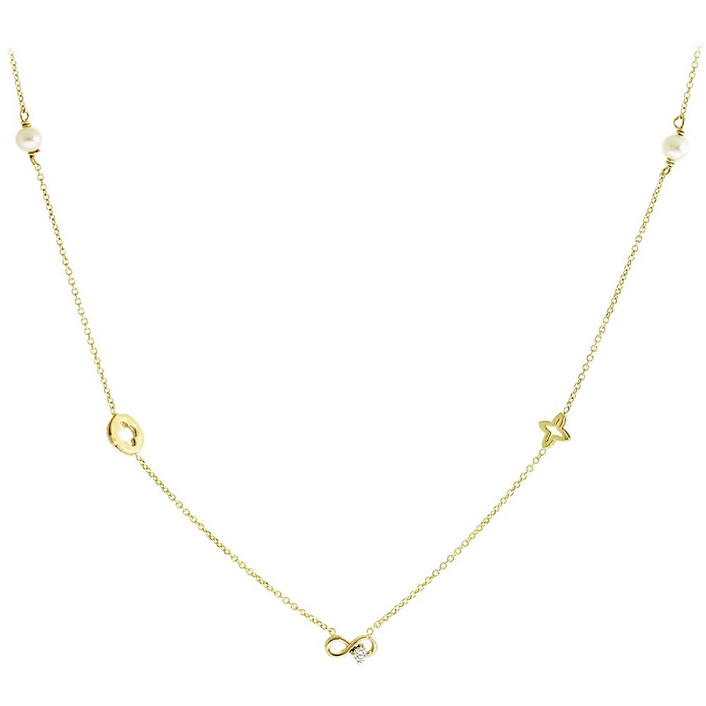 NECKLACE Infinite Yellow Gold 9K with Zircon Stones 3AB.03.417C