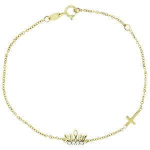 BRACELET Crown K9 Yellow Gold with Zircon Stones 3AB.462B - 14141