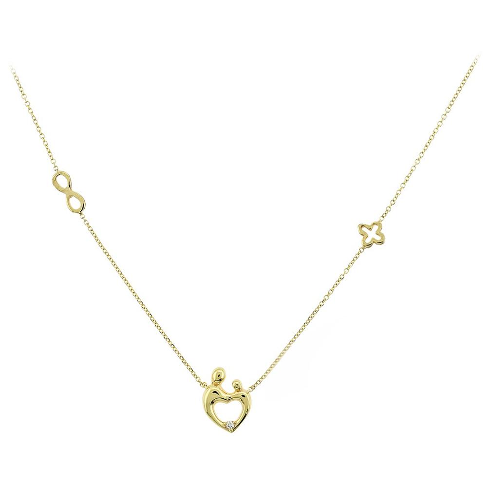 NECKLACE Mom Child Yellow Gold K9 with Chain 3AB.07.351C