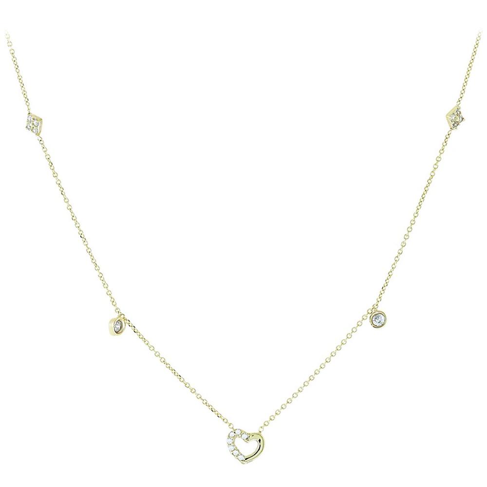 NECKLACE Heart SENZIO 9K Yellow Gold with Zircon Stones 3AB.01.536C