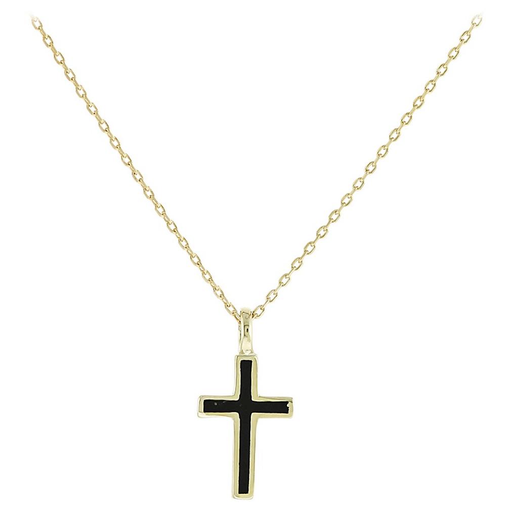 CROSS Yellow Gold 9K with Chain and Enamel 3CAD.02.101C