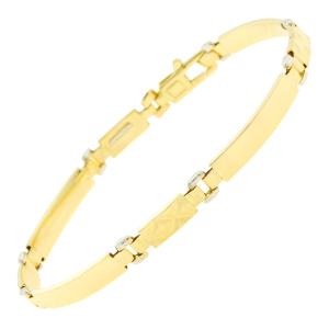 BRACELET Handcuffs K9 Bicolor with Yellow and White Gold 3DB.200B - 59592