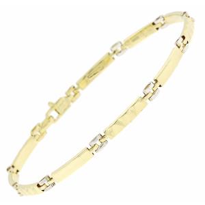 BRACELET Handcuffs K9 Bicolor with Yellow and White Gold 3DB.706B - 34040