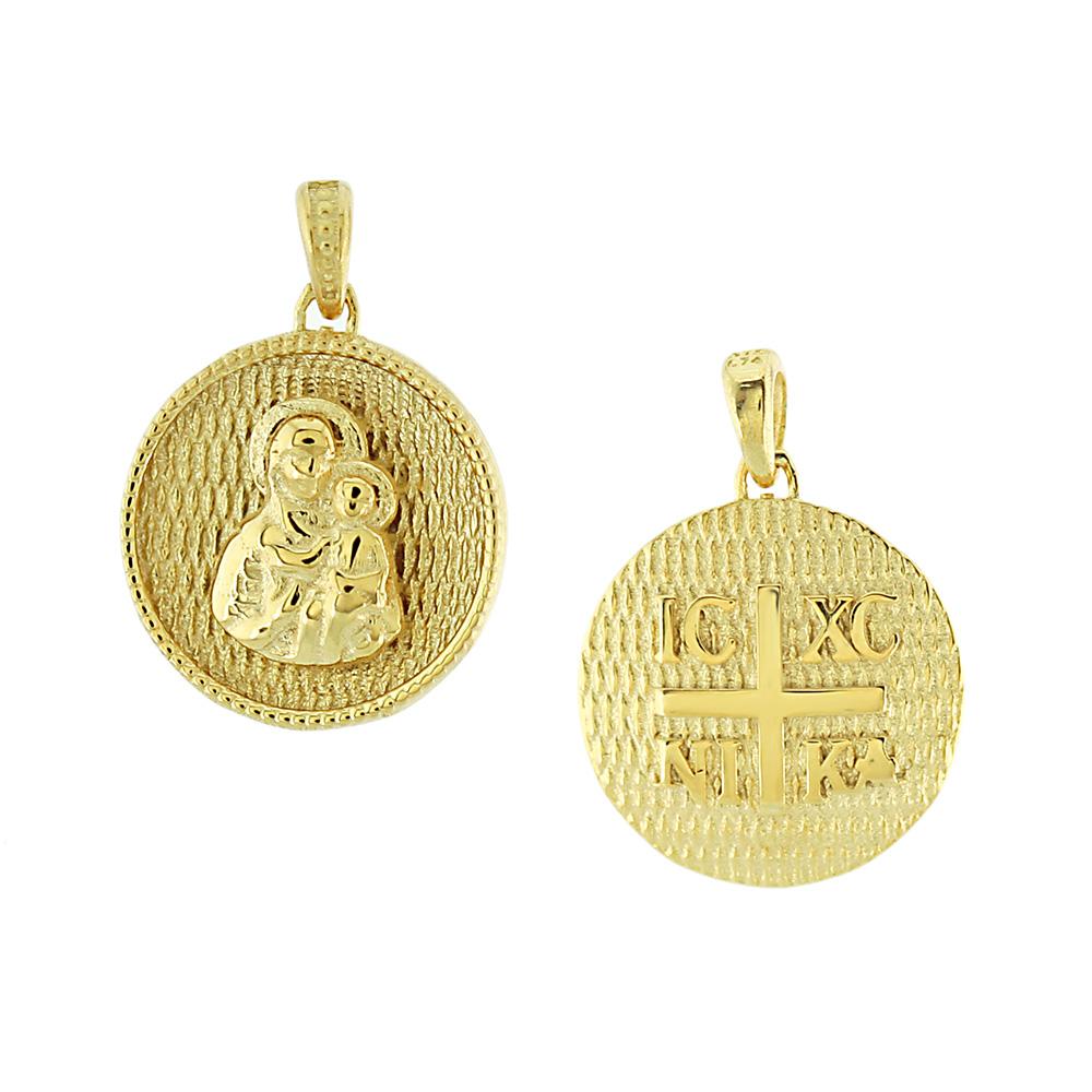 VIRGIN MARY Double Sided 9K Yellow Gold 3KR.03.D361P