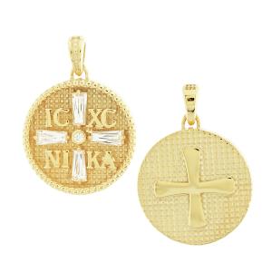 CHRISTIAN CHARMS Double Sided from 9K Yellow Gold with Zircon Stones 3KR.04.D381P - 14155
