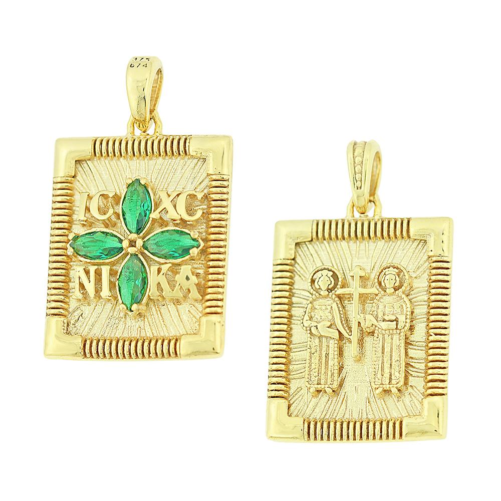 CHRISTIAN CHARMS Double Sided SENZIO Collection from K9 Yellow Gold with Zircon 3KR.D4441P