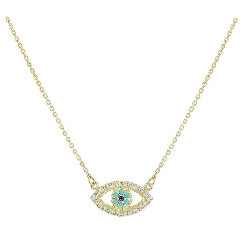 NECKLACE Eyelet K9 in Yellow Gold with Zircon Stones 3PE.1305C