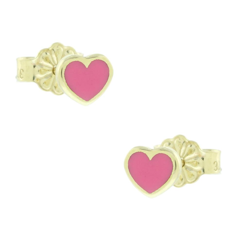 EARRINGS Kids Yellow Gold K9 with Enamel 3PE.01.22OR