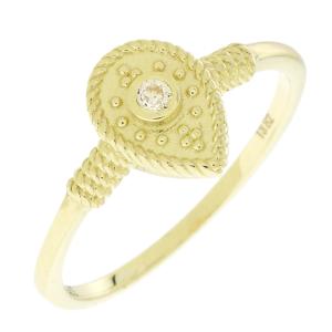 RING Byzantine Hand Made Yellow Gold K9 with Zircon Stones 3PE.230R - 32197