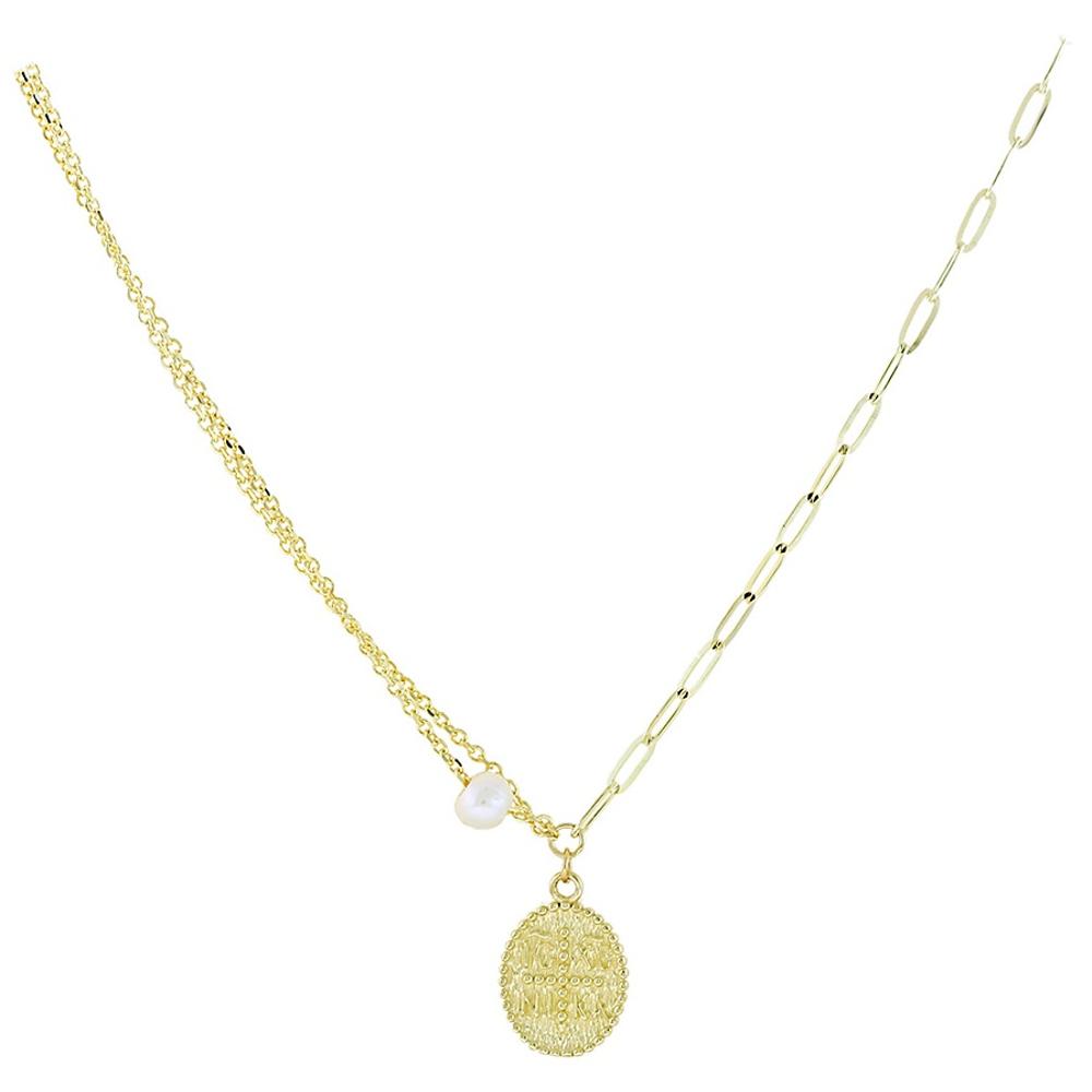 CHRISTIAN CHARMS SENZIO Collection from K9 Yellow Gold with Chain and Pearls 3PE.01.27C