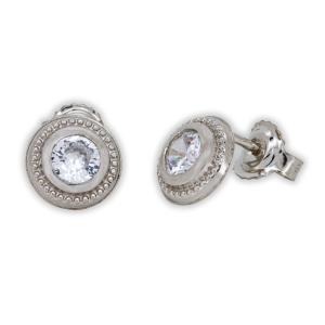 EARRINGS Sollitaire K9 White Gold with Zircon Stones 3RAZ.0013BOR.W - 61935