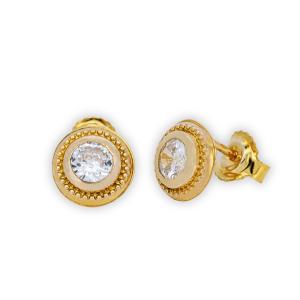 EARRINGS Single Stone Gold K9 with Zircon Stones 3RAZ.0013OR.W - 61931