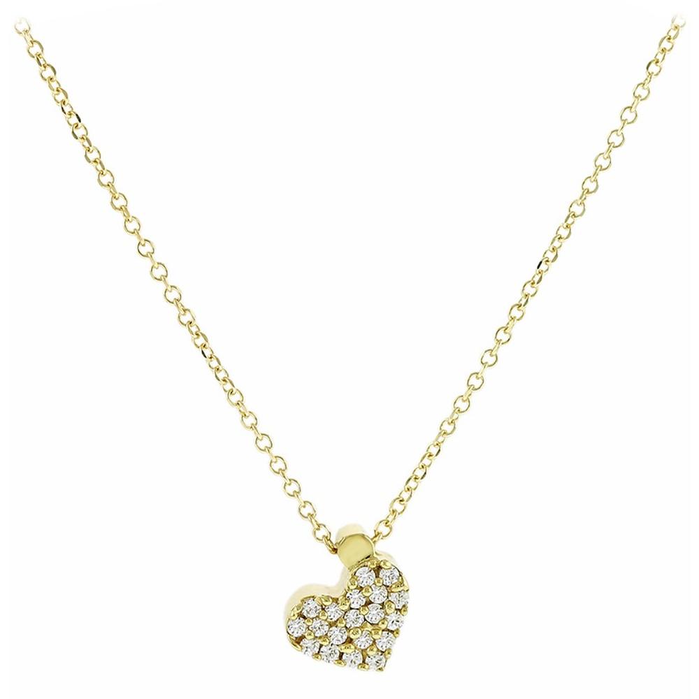 NECKLACE Heart 9K Yellow Gold with Zircon Stones 3SOU.03.1211C