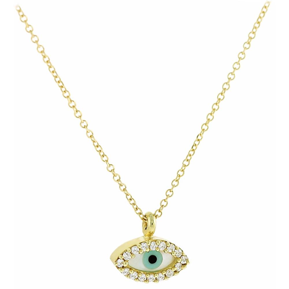 NECKLACE Eyelet 9K in Yellow Gold with Zircon Stones 3SOU.1218C