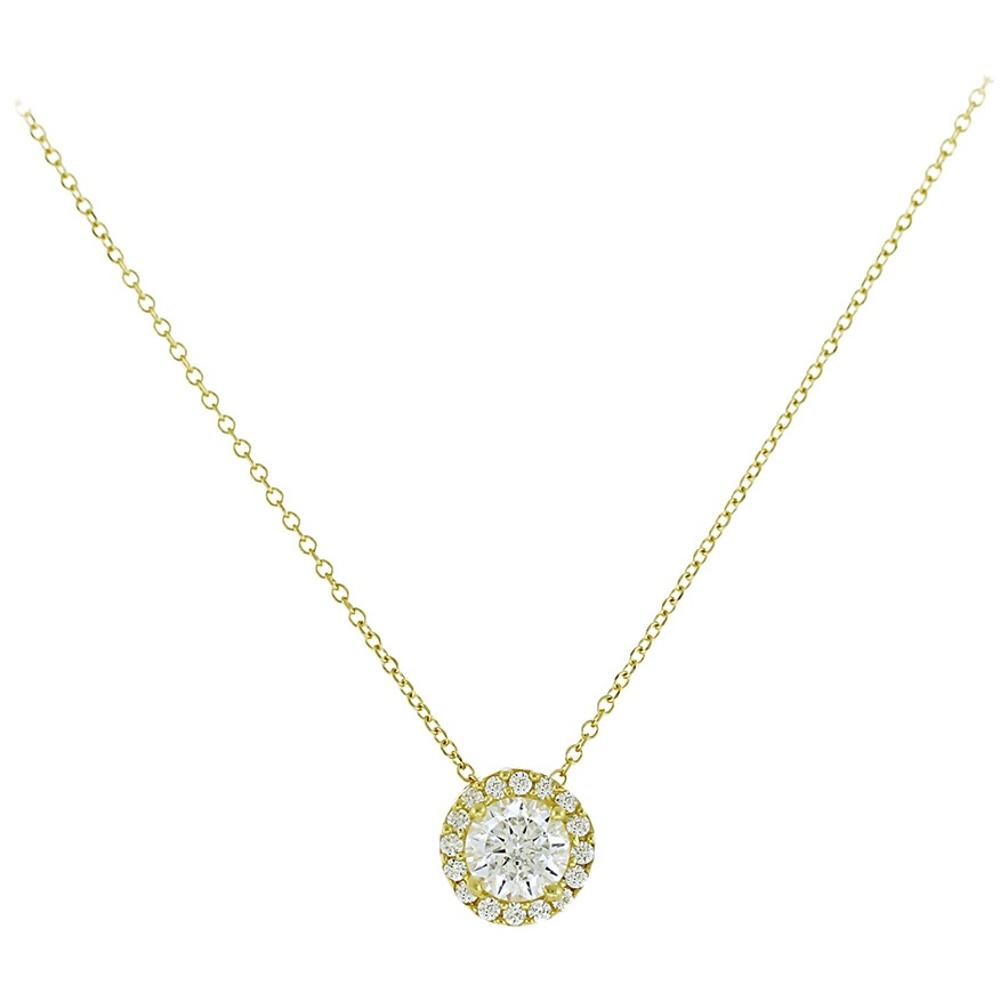 NECKLACE Rosette with Zircon in K9 Yellow Gold 3SOU.01.1363C