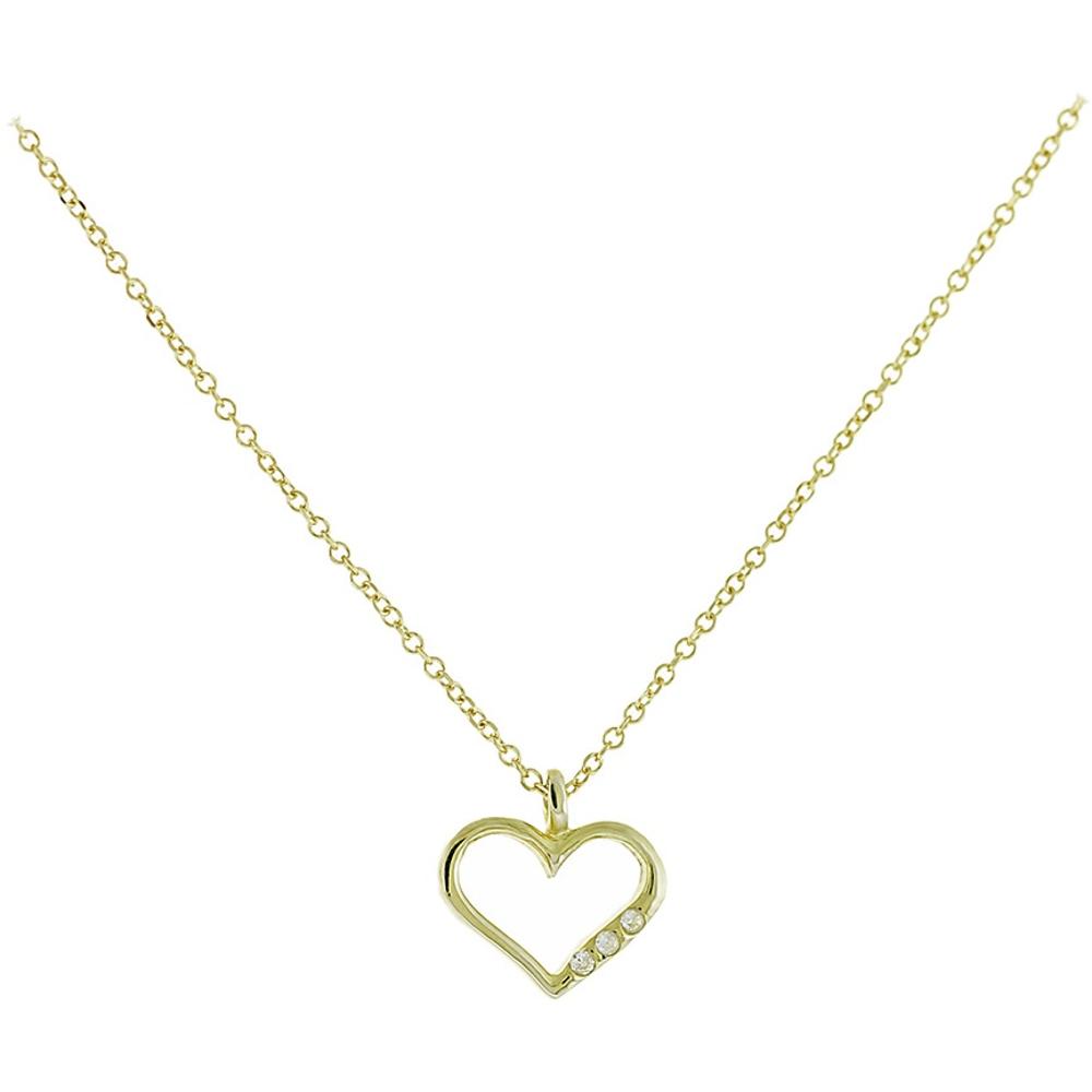 NECKLACE Heart 9K Yellow Gold with Zircon Stones 3SOU.01.1400C