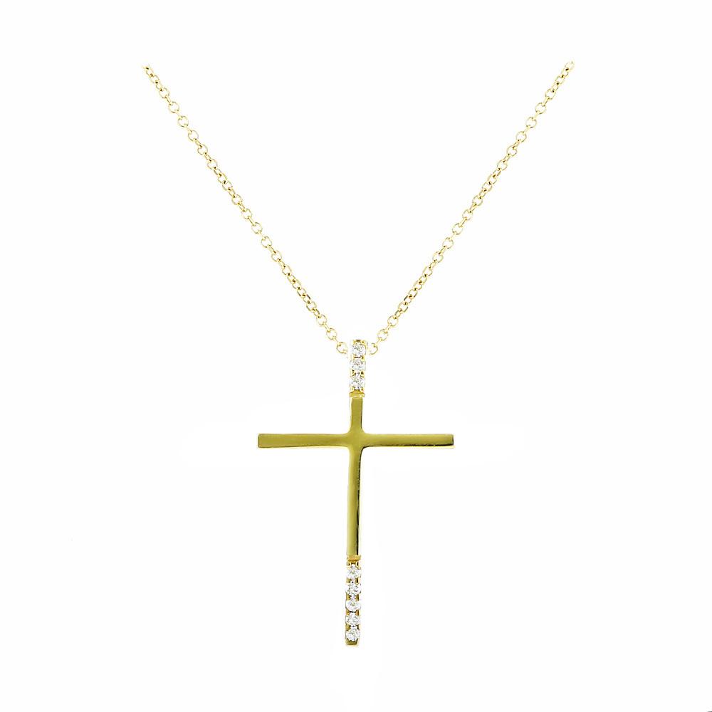 CROSS Yellow Gold with 9K Chain and Zircon 3SOU.02.1119C