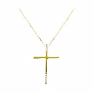 CROSS Yellow Gold with 9K Chain and Zircon 3SOU.02.1119C - 13405