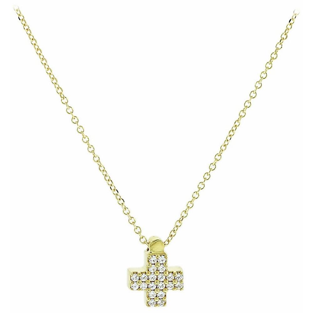 CROSS Yellow Gold with 9K Chain and Zircon 3SOU.02.1214C