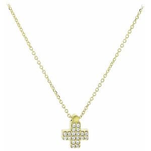 CROSS with Chain K9 Yellow Gold and Zircon Stones 3SOU.1214C - 14832